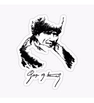 20cm Gazi Mustafa Kemal Sticker Yapıştırması ve İmzası