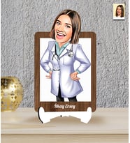 Kişiye Özel Doktor Temalı Karikatür Ahşap Biblo