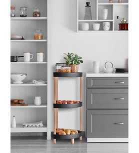 Hometarz Ahşap 3 Katlı Mutfak Banyo Düzenleyici Organizer Rafı