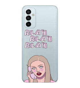 Samsung Galaxy M14 Uyumlu Blah Blah Blah Mean Girls Desenli Şeffaf Telefon Kılıfı