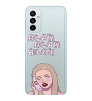 Samsung Galaxy M14 Uyumlu Blah Blah Blah Mean Girls Desenli Şeffaf Telefon Kılıfı