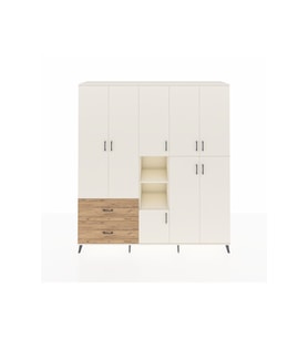 Hyperion Dolap 12 Raflı 2 Çekmeceli Tek Askılı 220x44x243 Aytaşı-Aytaşı/Çam