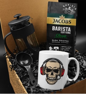 Özel Tasarım Kupa & Jacobs Barista Filtre Kahve & French Press Hediye Seti