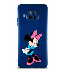 Xiaomi Mi 10T Lite Soft Premier Kapak Minnie Mouse-F Tasarımlı Silikon Kılıf - Lacivert (Şeffaf)