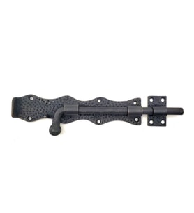 Antika Tarz Dekoratif Pirinç Dövme Kapı Sürgüsü - 20Cm, Oksit