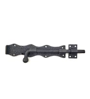 Antika Tarz Dekoratif Pirinç Dövme Kapı Sürgüsü - 20Cm, Oksit