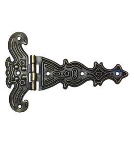 Dekoratif, Sac Tek Kuyruklu Menteşe - 69x102 mm, Büyük, Antik, 1 Adet