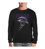 Fortnite - A l'air Siyah Çocuk Sweatshirt