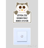 Lütfen Zile Basmayınız Sevimli Kuş Sticker Kapı Zili Etiketi