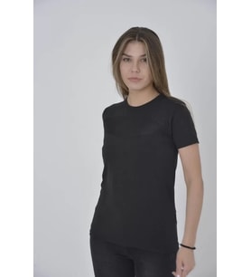 Gögüs Fileli Slim Fit T-shirt - Siyah