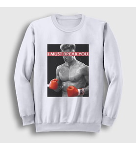 Presmono Unisex Beyaz Break ivan Drago Film Rocky Sweatshirt 249511tt (Beyaz)