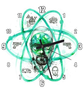 Cakatablo Breaking Bad Walter White Atom Sembolü Duvar Saati