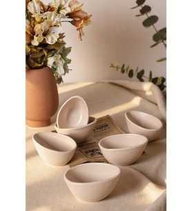 Keramika Mat Krem Ephesus Çerezlik / Sosluk 10 Cm 6 Adet 950