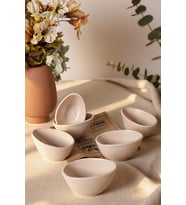 Keramika Mat Krem Ephesus Çerezlik / Sosluk 10 Cm 6 Adet 950