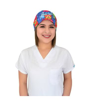 Renkli Kediler Desenli Doktor Hemşire Cerrahi Bone (Çok Renkli)