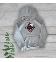 Never Give Up Hope Göğüs Baskılı Unisex Oversize Gri Sweatshirt