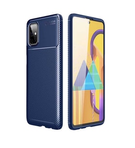 Samsung Galaxy M51 Kılıf Esnek Soft Karbon Tasarım Legion Serisi (Lacivert)