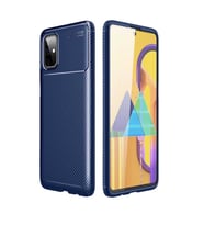 Samsung Galaxy M51 Kılıf Esnek Soft Karbon Tasarım Legion Serisi (Lacivert)
