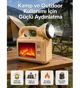 Alev Efektli Güneş Enerjili Lamba – Su Geçirmez