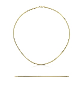 14 Ayar Altın İtalyan Balıksırtı Set (Kolye, Bileklik) (Sarı)