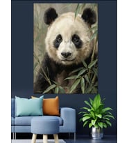 Bambu Dalları Arasında Panda Portresi Dekoratif Kanvas - Mdf Ahşap Tablo