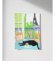 Çerçevesiz Poster Eiffel Gölgesinde Uyku (Çok Renkli)