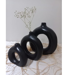 DONUT 3LÜ VAZO SET SİYAH
