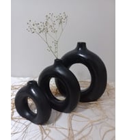 DONUT 3LÜ VAZO SET SİYAH