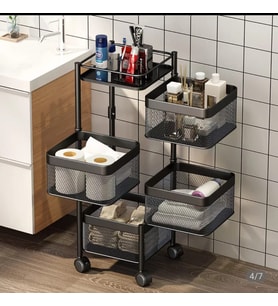 SİYAH METAL LUX KARE   BANYO ORGANİZER, BANYO DÜZENLEYİCİ ,KOZMETİK,TAKI DÜZENLEYİCİ