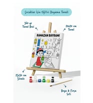 Ramazan Bayramı Çocuklar İçin Eğitici Boyama Tuvali (Şövaleli)