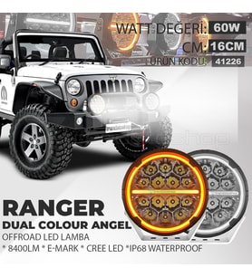 Ranger 6.5'' Angellı 60W 14 Led Turuncu Beyaz DRL Mercek Far