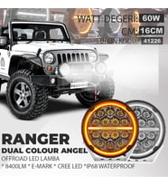 Ranger 6.5'' Angellı 60W 14 Led Turuncu Beyaz DRL Mercek Far