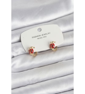 Uğur Böceği Model Gold Renk Pirinç Çocuk Küpe - TJ-BKP11651
