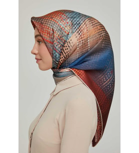 Armine Nostalji Serisi Twill İpek Eşarp 8602D-33 (Bakır)