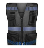 Motosiklet Reflektörlü Yelek Polyester Kumaş Çok Fonksiyonlu Cepler Motor Yelek Siyah