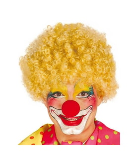 Sarı Renk Kıvırcık Afro Palyaço Seti