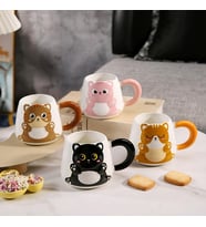 Özel Tasarım 3D Kedi Figürlü Kupa Bardak