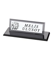 Allah Yazılı Kişiye Özel Kristal Masa İsimliği