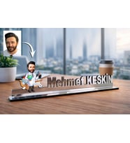Kişiye Özel Doktör Karikatürlü 30 cm Ayna Pleksi Masaüstü İsimlik - Doktor Hediyesi Doktora Özel Hediye