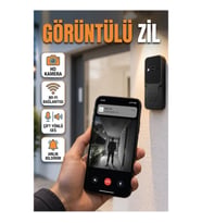 Wi-Fi Destekli HD Kameralı Akıllı Görüntülü Kapı Zili Çift Yönlü Ses Sistemi