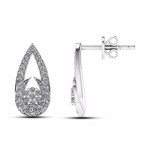 0,60 Karat Pırlanta Tasarım Küpe (Altın-Beyaz)