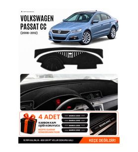 VOLKSWAGEN PASSAT CC (2008-2012) Uyumlu Torpido Örtüsü Torpido Kılıfı - Siyah