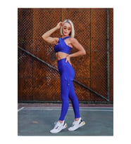 Saks Mavi Kargo Cepli Spor Tayt