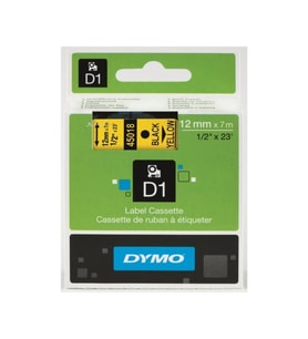 Dymo D1 Şerit Standart 12 MMx7 MT Sarı Üzerine Siyah 45018 S0720580