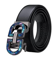 WilliamPolo Hakiki Deri Renkli Metal Toka Erkek Kemer 120 cm  (Siyah)