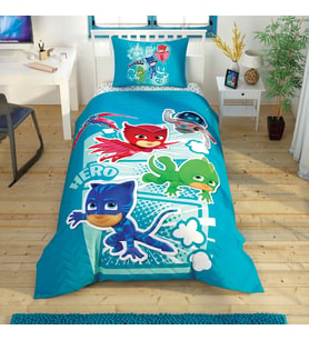Pj Masks Hero Desenli Pamuk Complete Set, Çok Renkli, Küçük Tek Kişilik