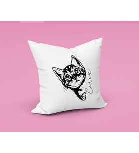 Kedi Tasarımlı Yastık Kişiye Özel