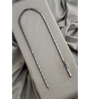 Hematit Doğal Taş Parlak Füme Dikdörtgen Kesim 2x8mm Dizi