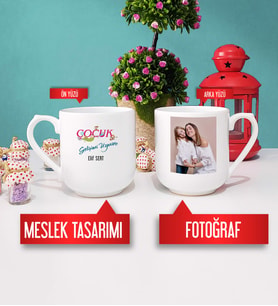 Çocuk Gelişimi Uzmanı Kupa Bardak Oval Fotoğraflı