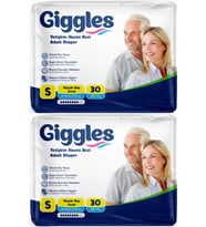 Giggles Hasta Bezi Yetişkin Bel Bantlı Tekstil Yüzey Küçük - Small (S) 60 Adet (2PK*30)